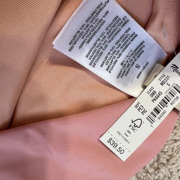 Madewell Second Wave Retro High-Waisted Bikini Bottom Pink Small NWT - Picture 7 of 9